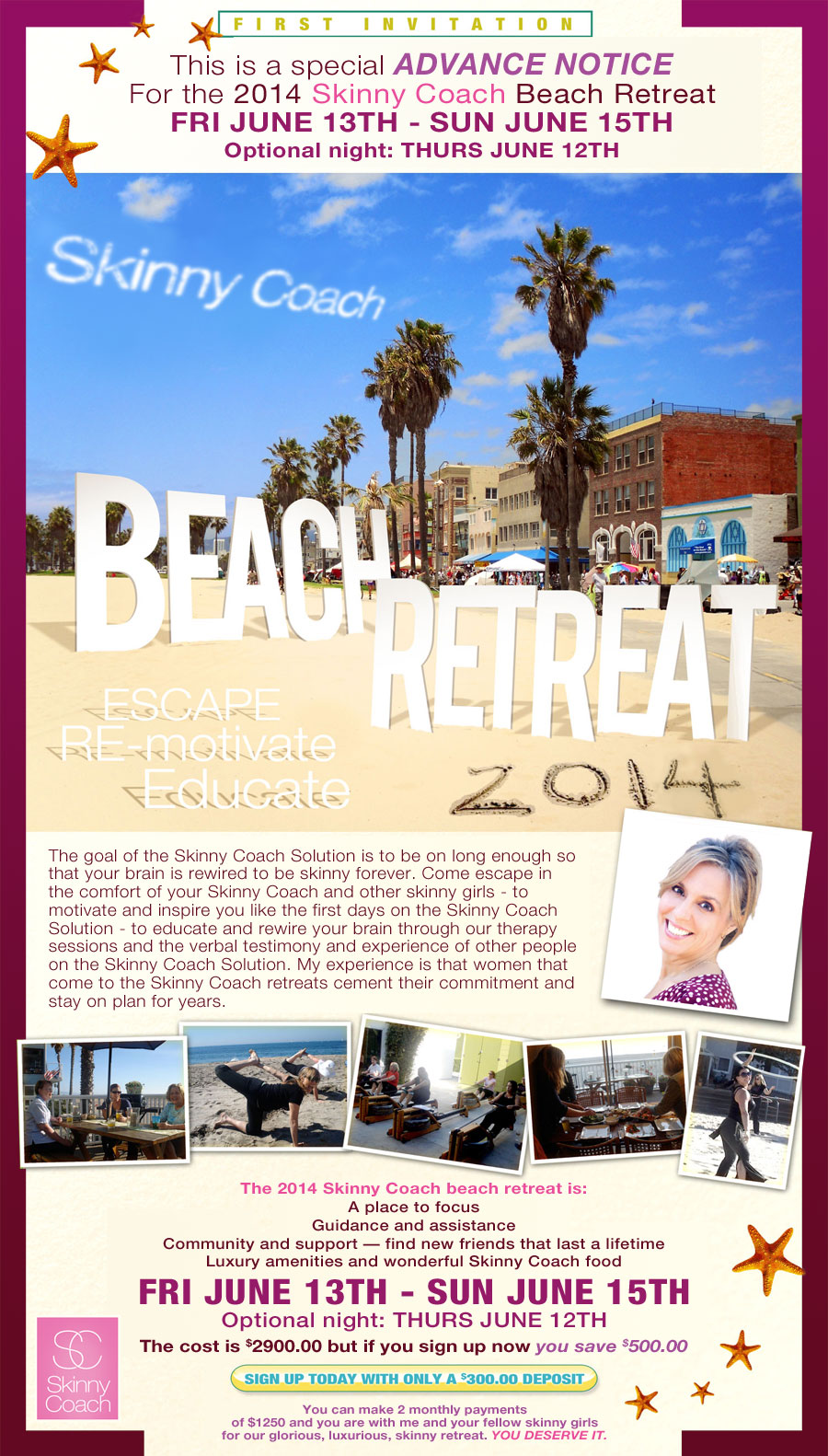 Skinny Coach Beach Retreat 2014
